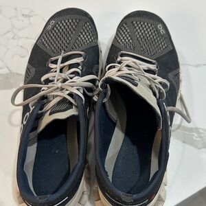 On Running Navy and Cream Athletic Shoes